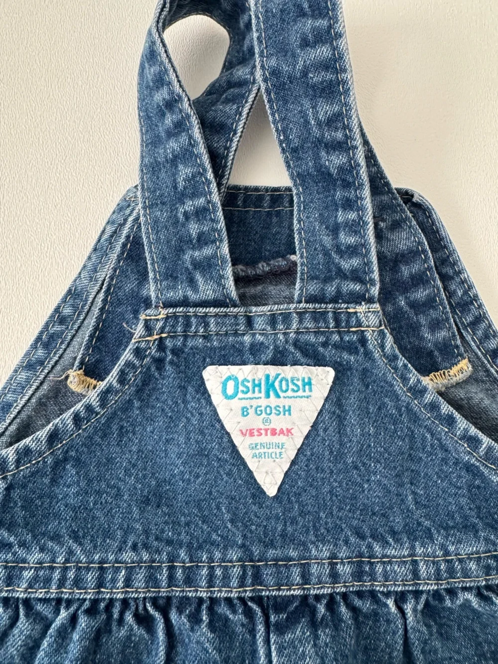 Vintage OshKosh Denim Overalls Baby 18M Classic 90s Style Vestbak